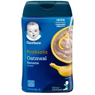 Bột ăn dặm Gerber yến mạch chuối bổ sung Probiotic cho bé từ 4 tháng tuổi