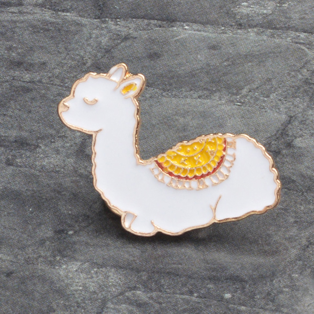 YOML✔Cute Alpaca Shape Enamel Women Brooch Pin Collar Badge Jewelry Clothes Decor