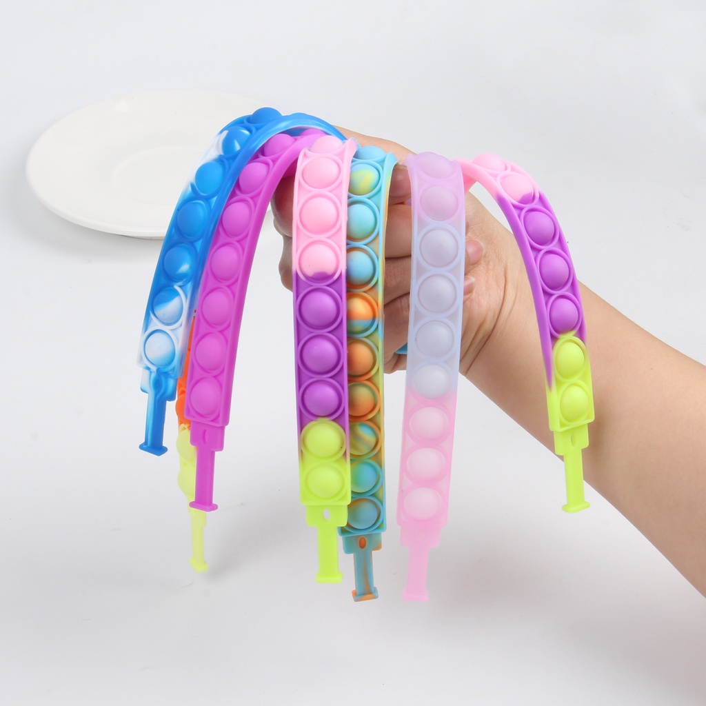Pop It Đồ Chơi Vòng Tay Bằng silicone Họa Tiết Rằn Ri Dạng đồ chơi giáo dục cho trẻ em