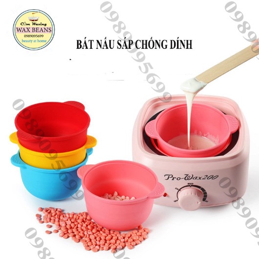 [Chén Silicon chống dính] Chén nấu sáp wax lông cách thủy, lò vi sóng dễ vệ sinh thay thế lòng nồi thường