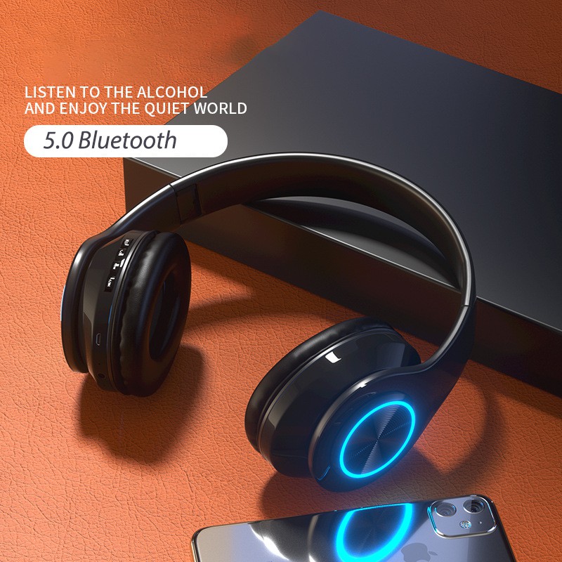 tai nghe Bluetooth headphone chụp tai không dây có mic gaming  ko dây Android laptop pc #11