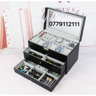 hộp đồng hồ, kính mắt, trang sức 3 tầng