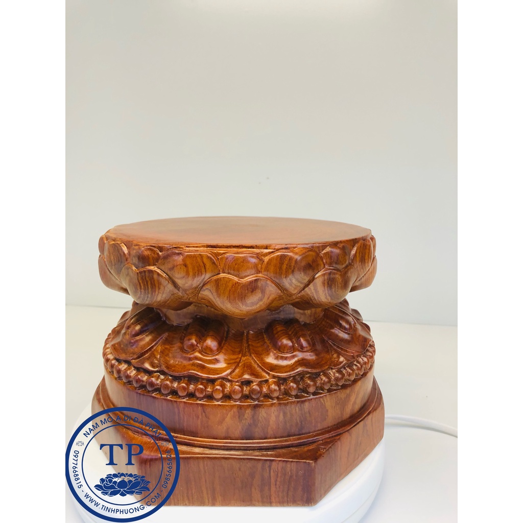 ĐẾ GỖ KÊ TƯỢNG GỖ HƯƠNG NGUYÊN KHỐI TIỆN SEN HAN1222