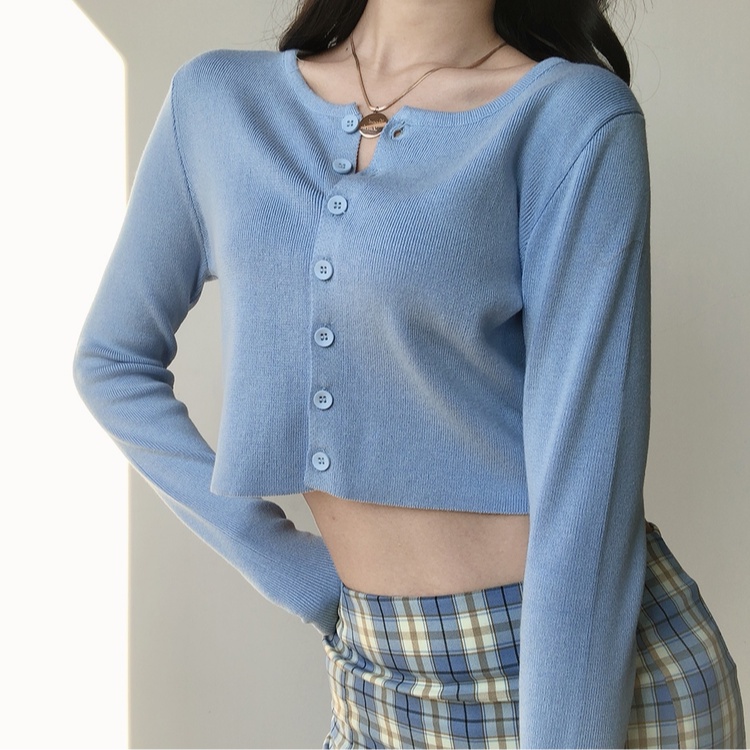 Áo cardigan dệt kim tay dài dáng ôm thời trang mới cho nữ