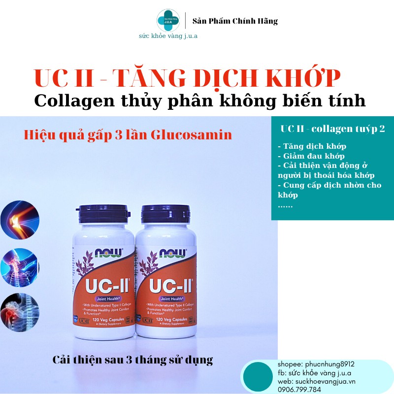 UC II lọ 60 -120 viên - Collagen type 2 - Tăng Dịch Khớp | Thế Giới Skin Care