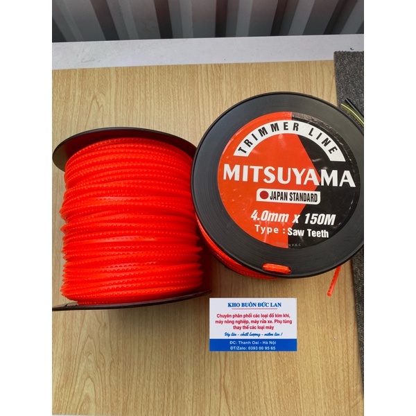 50 Mét Dây Cước Cắt Cỏ Vuông Gai Mitsuyama 4,0mm- 3,5mm- 3,0mm. Dây Cước Cắt Cỏ