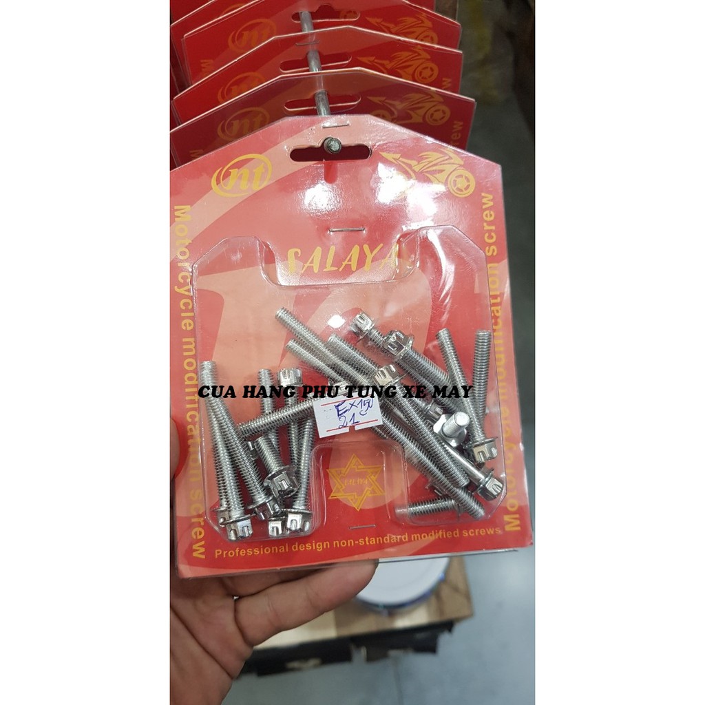 Bộ ốc lốc máy Exciter 150 hàng Salaya (21 con)