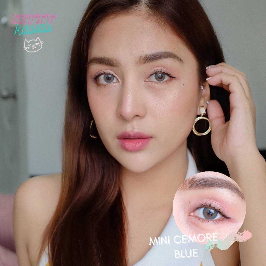 Áp Tròng CEMORE BLUE Ẩm Cao 55% HSD 6 Tháng Lens Xanh Biển Không Giãn Tông Tây Phù Hợp Make Up Tiệc Cho Mắt Nhạy Cảm