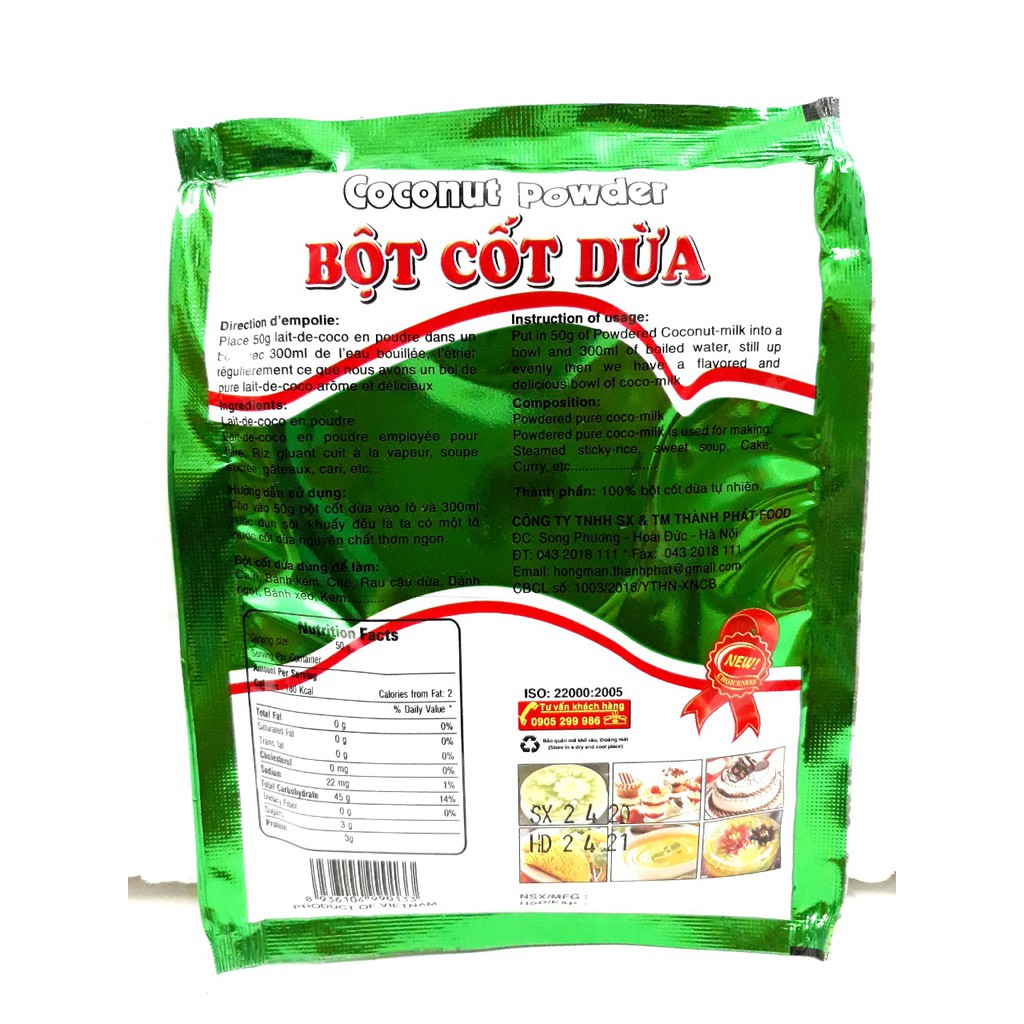 Gói 50g Bột Cốt Dừa Thành Phát