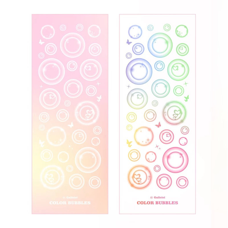 Flowertree 1 Miếng Dán Hình Bong Bóng Nhiều Màu Trang Trí Scrapbook