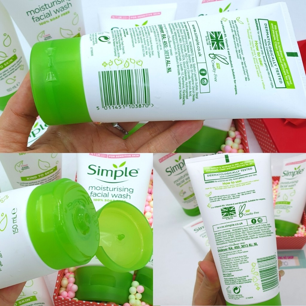 Sữa rửa mặt SIMPLE Moisturising Facial Wash làm sạch sâu dưỡng ẩm kiềm dầu (150ml)