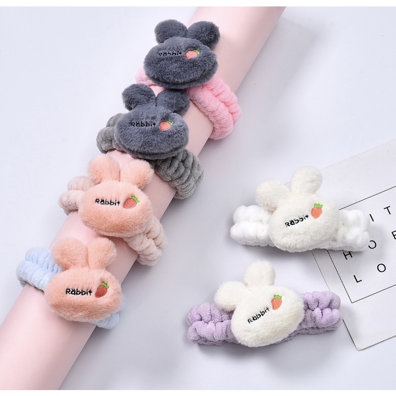 Băng Đô Thỏ Rabbit Bằng Lông Giúp Tẩy Trang, Rửa Mặt