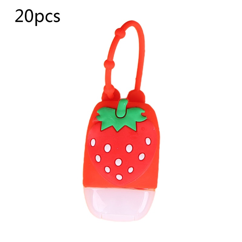 Set 20 Bình Rỗng Đựng Nước Hoa / Móc Khóa Bằng Silicon Hình Oval Hoạt Hình 30ml