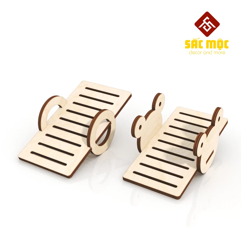 Combo 2 Mô Hình #8 Bập Bênh Gỗ Lắp Ráp Cho Chuột Hamster Size 13*7*5 cm