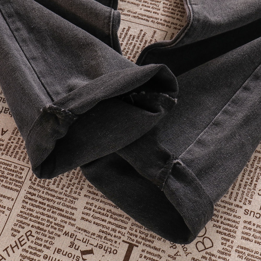 Dark Gray High Waisted Long Jeans Spring Autumn Fashion For Women 2022