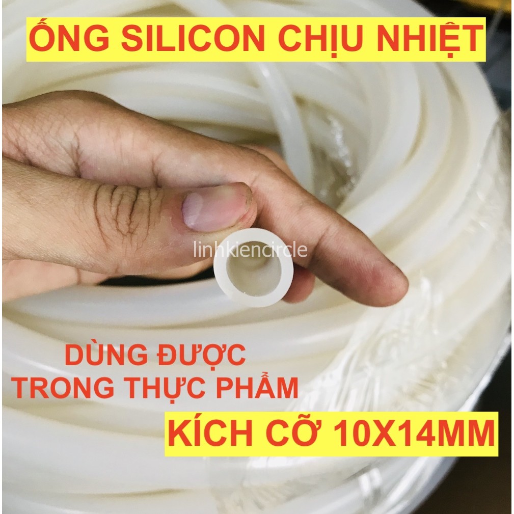 Ống silicon dẻo chịu nhiệt 10x14mm 230°C màu trắng đục chống ăn mòn lão hóa độ bền cao