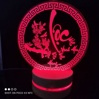 Đèn Ngủ 3D Led Phúc Lộc Thọ