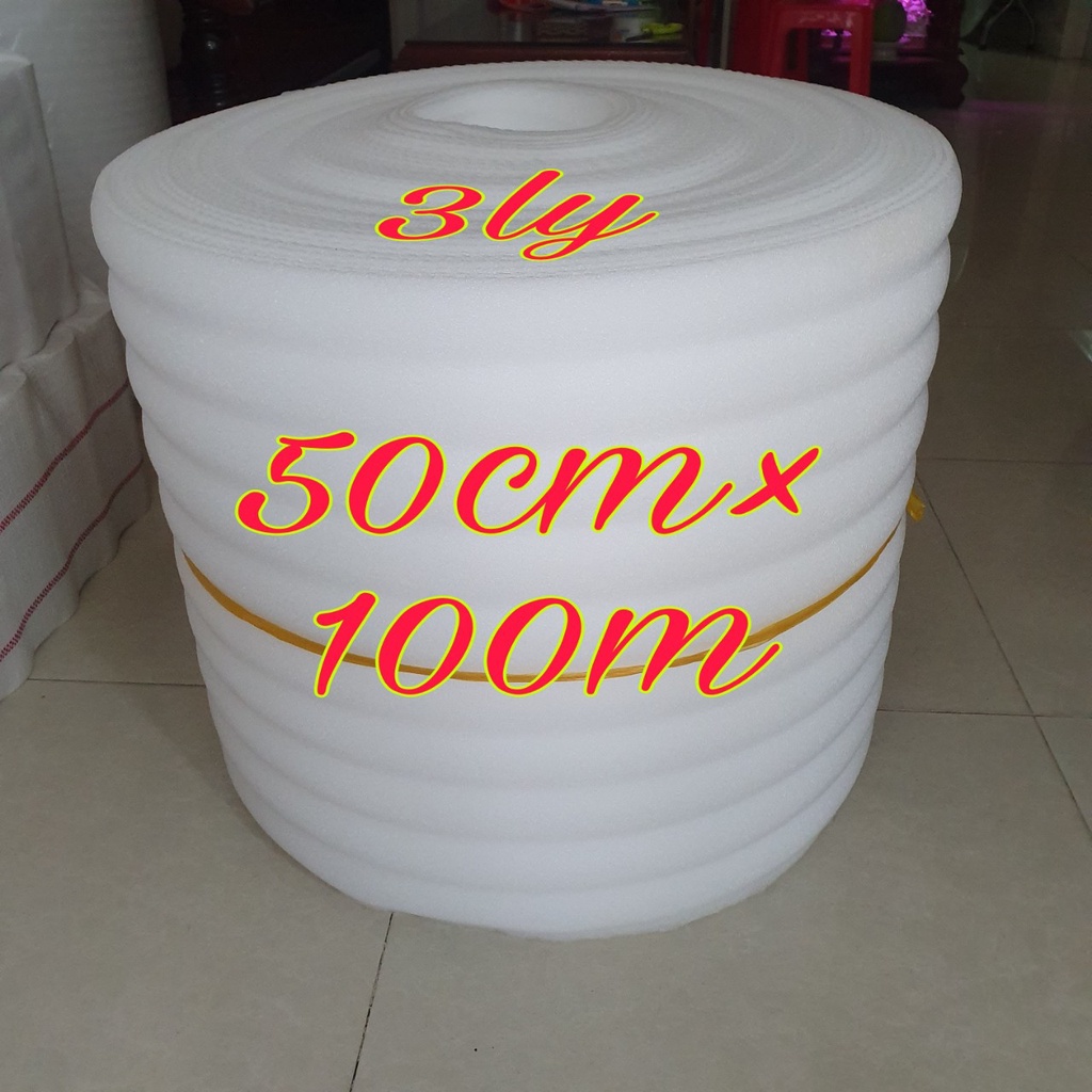 Mút Xốp Foam Dày 3ly/mm dài 100m Bọc Gói Lót Hàng Hóa