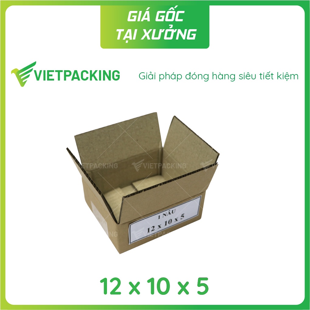 12x10x5 (1 Nâu) - 25 hộp carton đóng hàng đẹp, tiện dụng