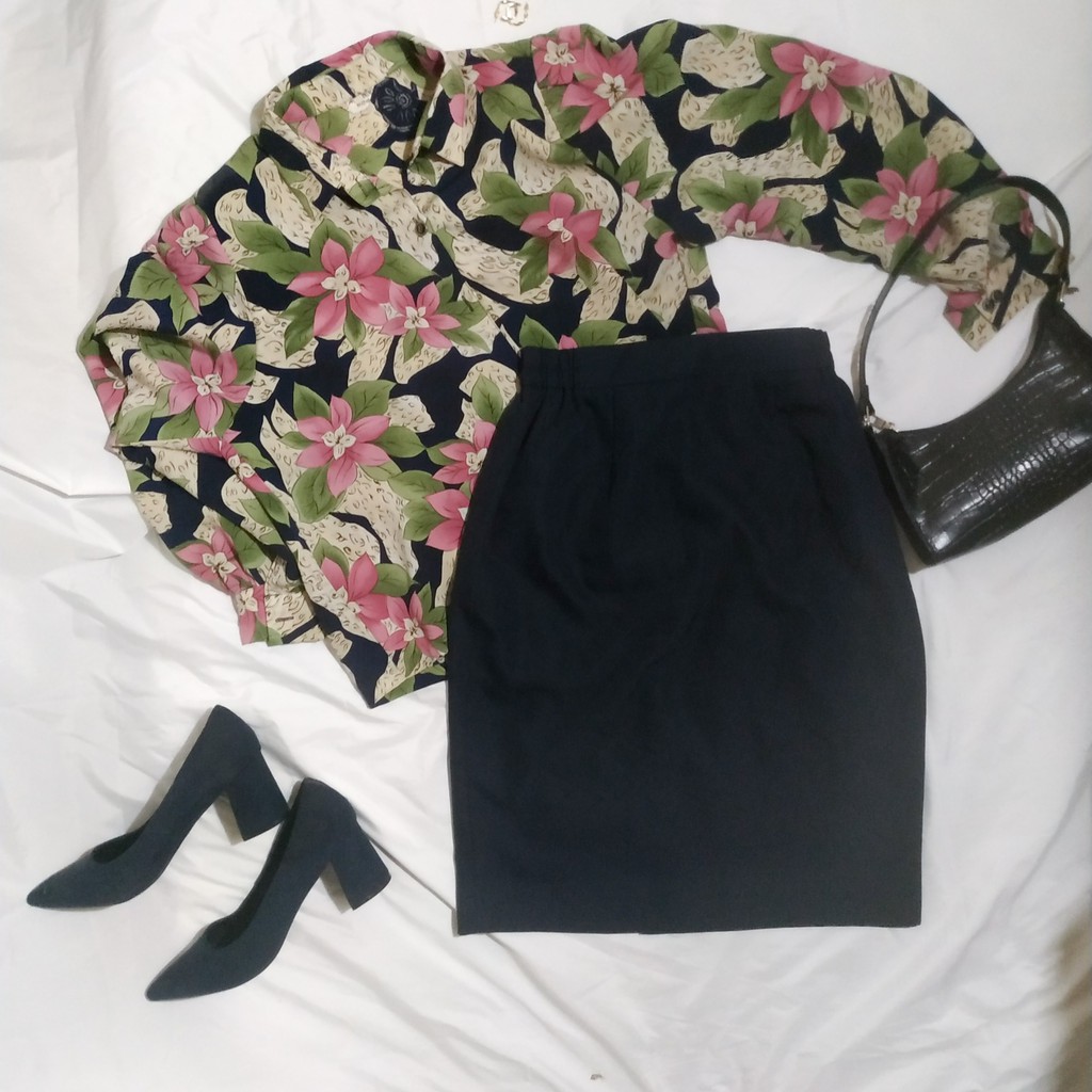 CHÂN VÁY VINTAGE NHẬT SECONDHAND dáng suông, có lót