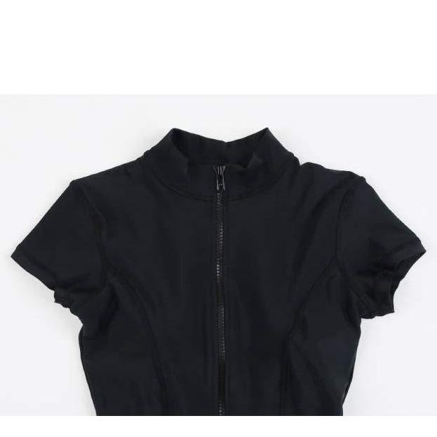 Bộ đồ bơi nữ liền mảnh thun lạnh đẹp cộc tay có khóa kéo