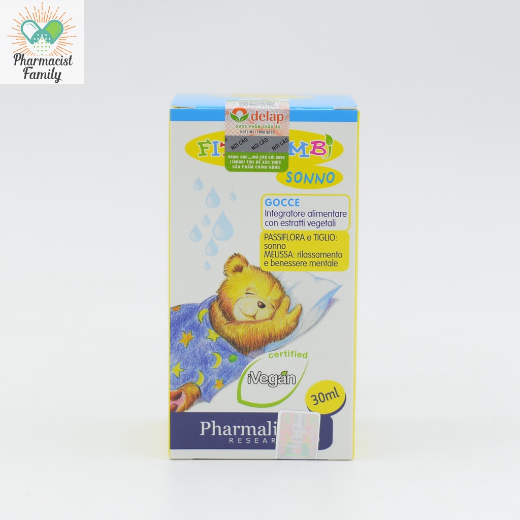 [Italia] - Fitobimbi Sonno - Thảo dược giúp bé ngủ ngon, ngủ sâu giấc, bổ sung vitamin -30ml