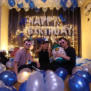 Set Trang Trí Sinh Nhật HAPPY BIRTHDAY Kèm 50 Bóng Nhũ (Chat Với Shop Để Chọn Màu)