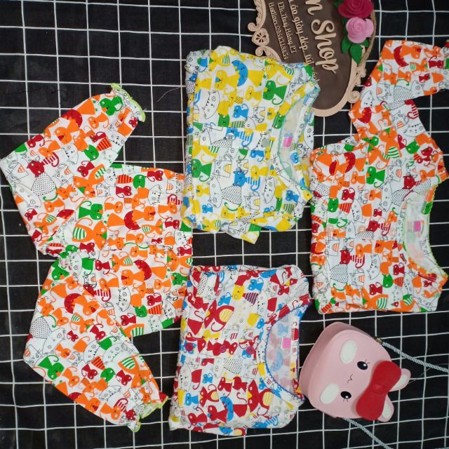Combo 3 bộ bèo dài tay bé gái
