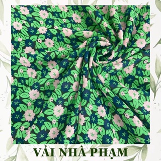 Voan tằm hoa nhí nền đen - khổ vải 1.5m - vải nhà phạm