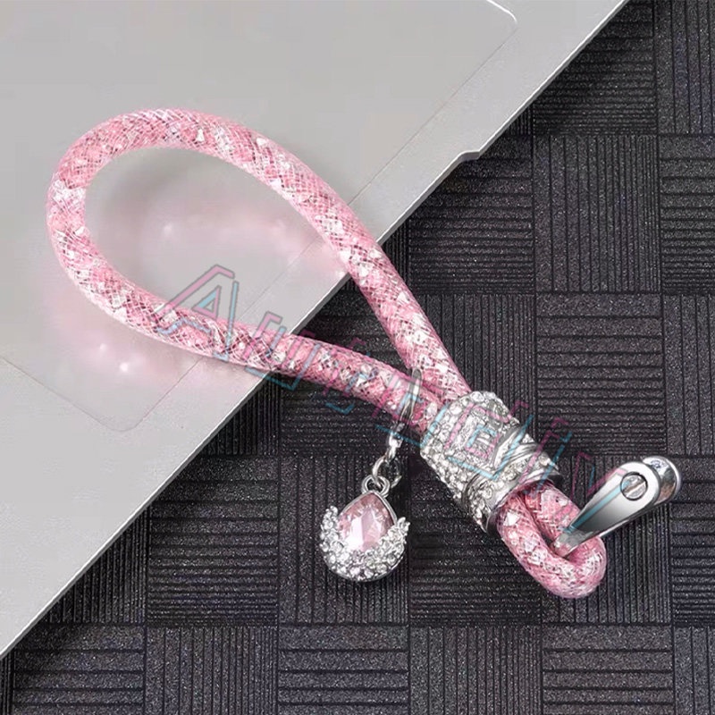 Móc Khóa Da PU Đính Pha Lê Lấp Lánh Nhiều Màu Sắc Dành Cho Cặp Đôi