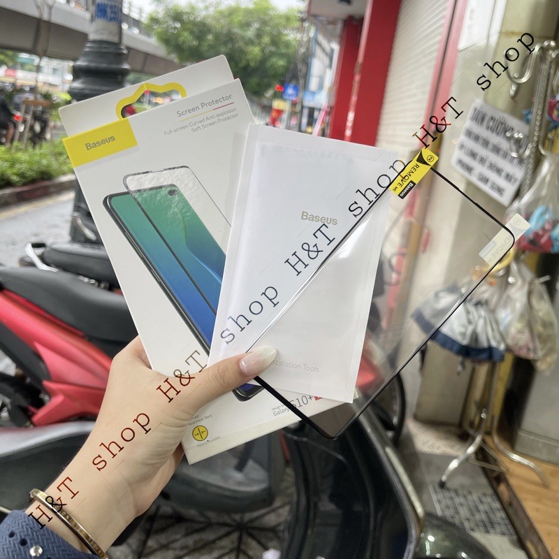 Bộ 2 Miếng Dán Cường Lực Baseus Galaxy S10 / S10 Plus - Cảm Ứng Vân Tay Được - Dán dẻo Full màn hình