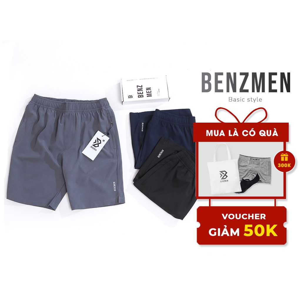 Quần Đùi Short Nam Thể Thao Cao Cấp Benzmen Aristino Chất Vải Gió Cạp Chun Thông Thoáng, Co Giãn Thoải Mái, Dễ Vận Động