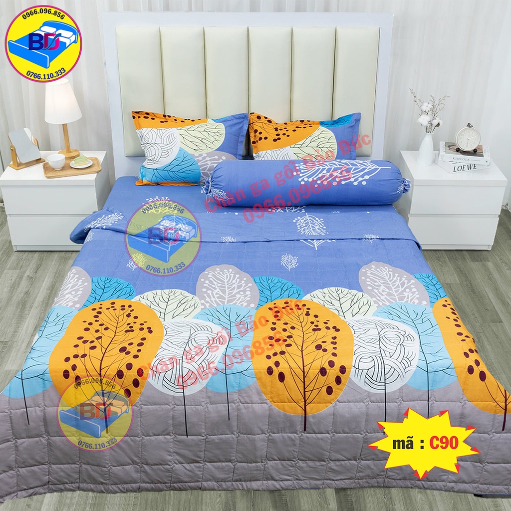 Bộ chăn ga gối chăn hè trần bông 5 món cao cấp siêu mềm mại