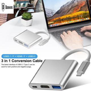 Hub chuyển đổi dây cáp USB Type C 3 trong 1 sang 4K HDMI cổng USB 3.0 + Type-C