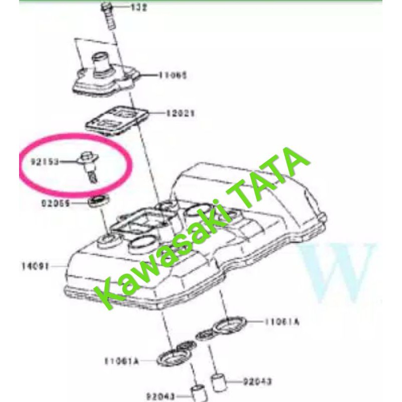 Nắp Đậy Bu Lông Cilinder Ninja 250r Và 250fi. Kawasaki