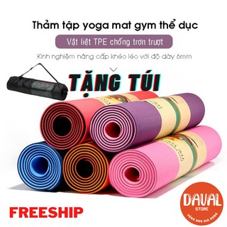 Thảm yoga định tuyến❤️SALE❤️Thảm tập gym 2 lớp TPE độ dày chuẩn 8mm chống trơn trượt Cao cấp Tặng Kèm Túi