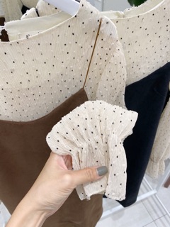 Set váy kèm sơmi chấm bi