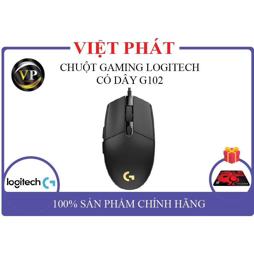 CHUỘT GAMING CÓ DÂY LOGITECH G102 + KM TẤM LÓT CHUỘT