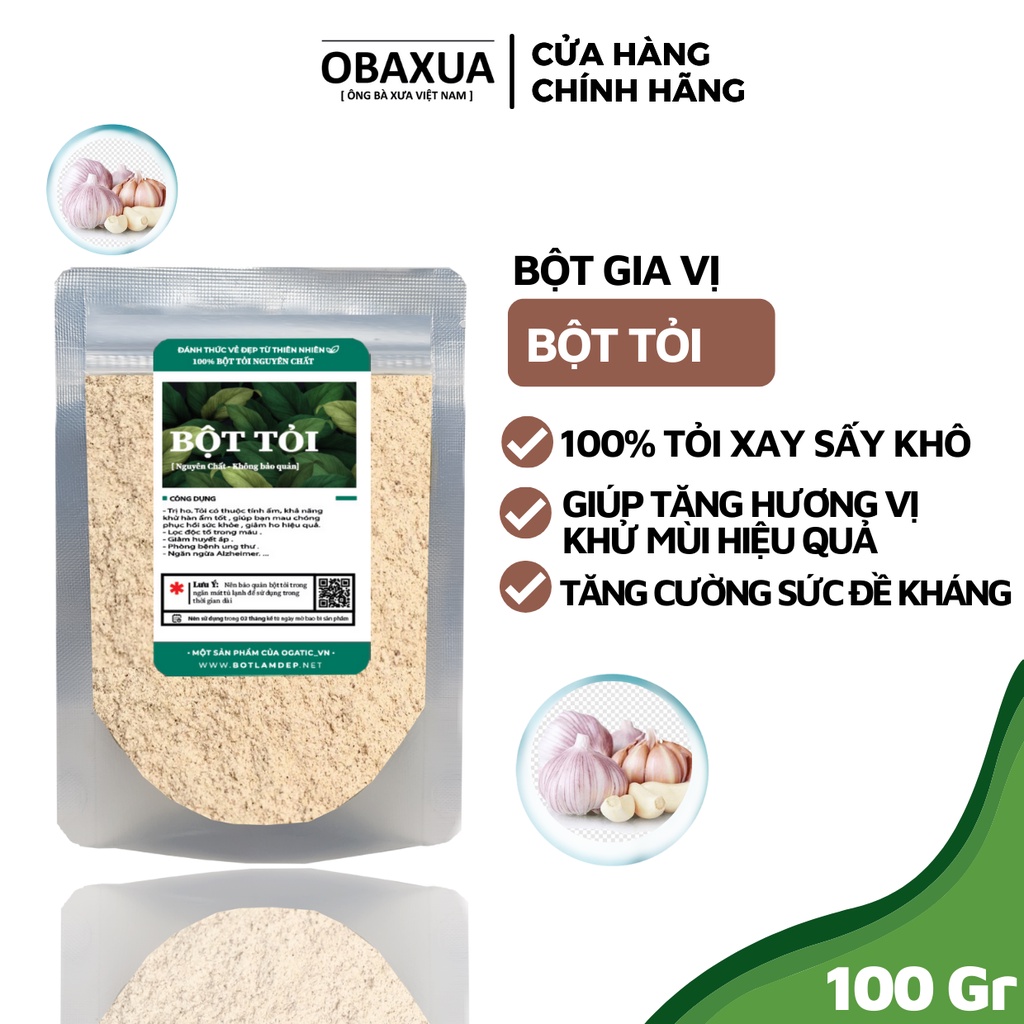 Bột Tỏi nguyên chất ướp thịt thơm ngon siêu sạch tăng sức đề kháng 100Gr