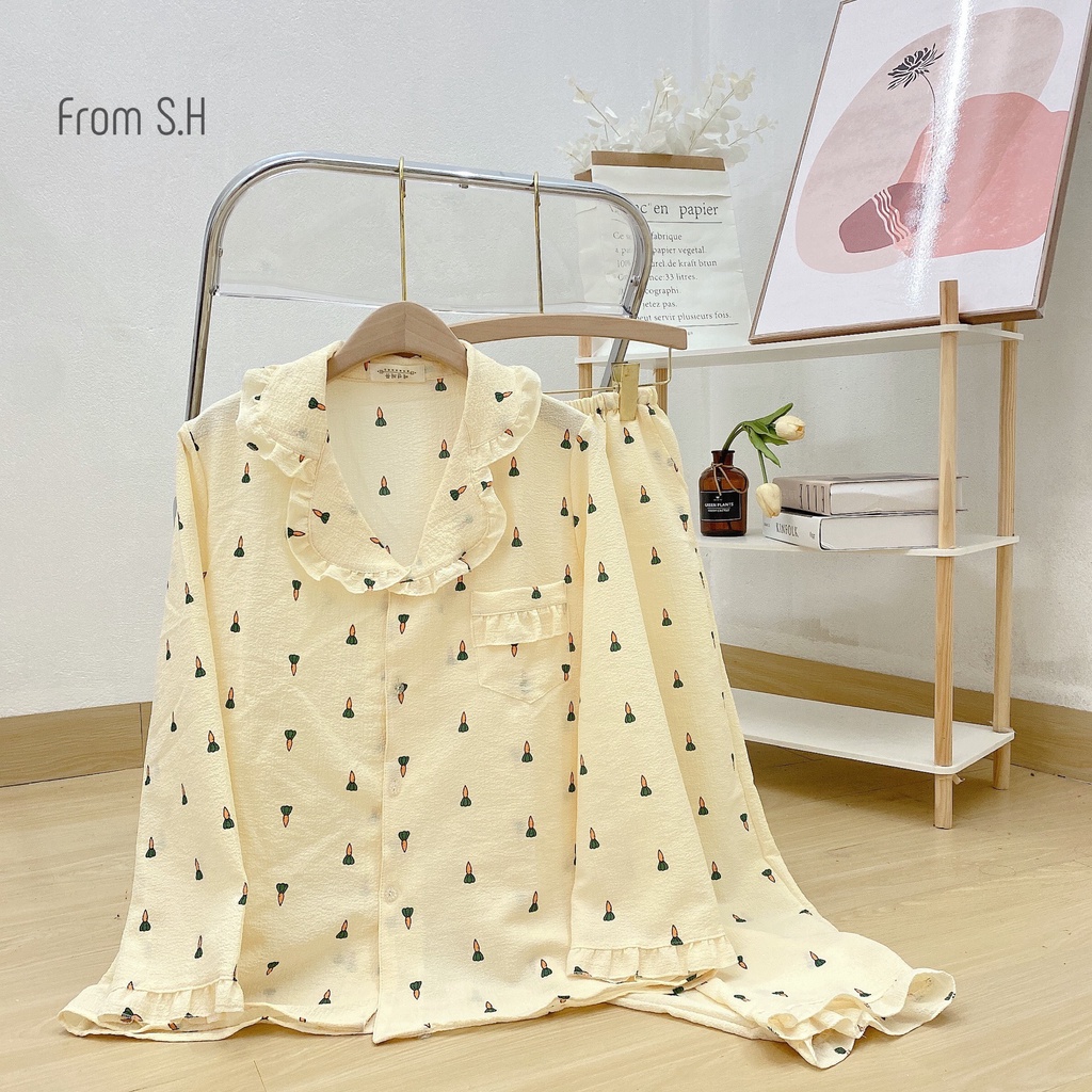 BỘ ĐỒ NGỦ MẶC NHÀ DÀI TAY ĐŨI XỐP HÌNH HOT 2022