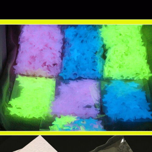 Bộ 100 miếng dán tường trang trí nội thất hình trăng và sao 3D dạ quang