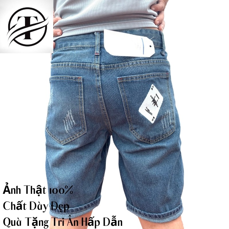 Quần Short Jean Nam Ảnh Thật 100%, Cam Kết Chất Lượng Cao Vải Mềm Siêu Co Dãn