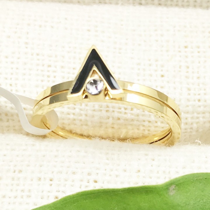 Bộ 2 Nhẫn Chữ V Titan Ko Rỉ TT 2012