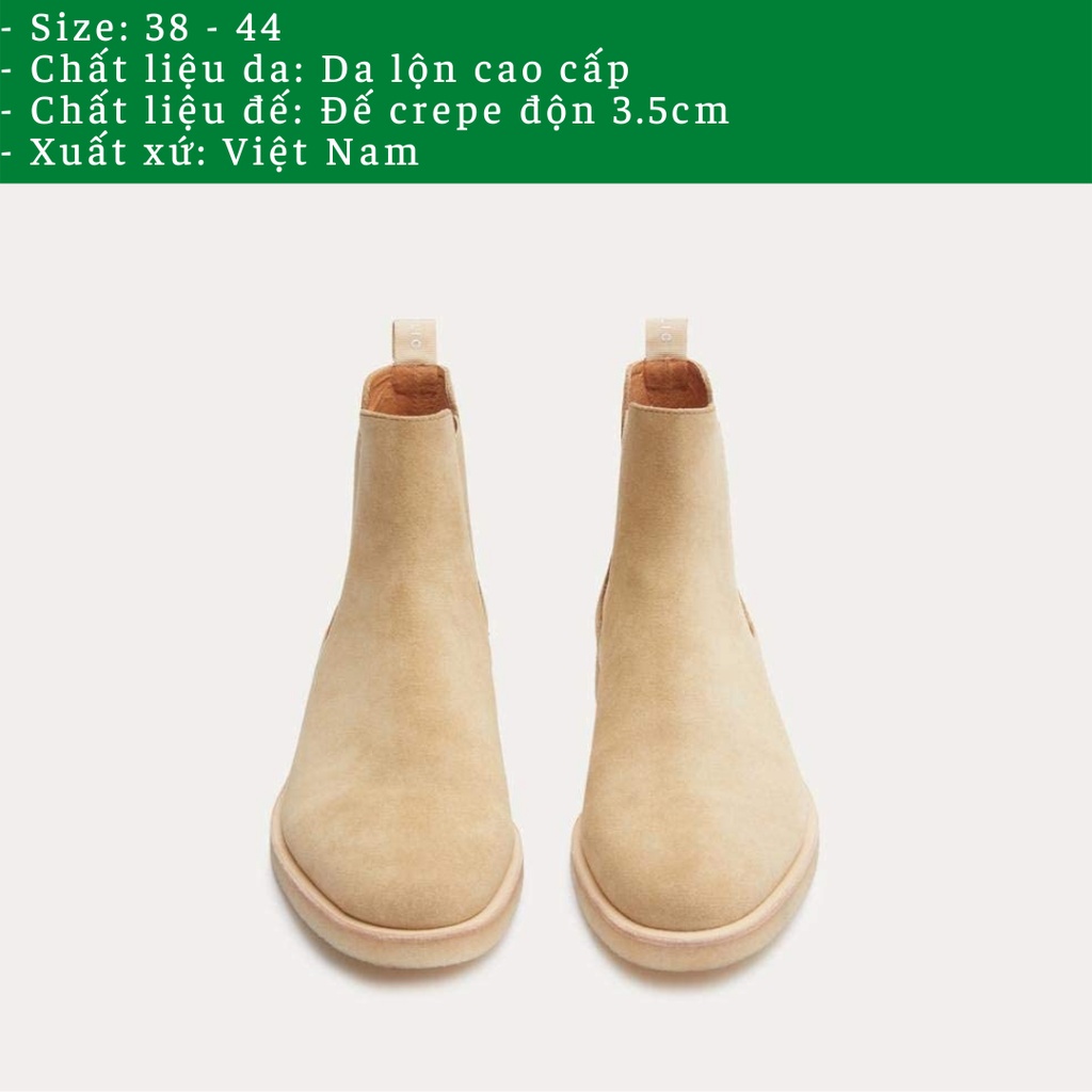Giày Chelsea boots thời trang nam màu tan chất liệu da lộn 💖Bảo hành 12 tháng💖 | BigBuy360 - bigbuy360.vn