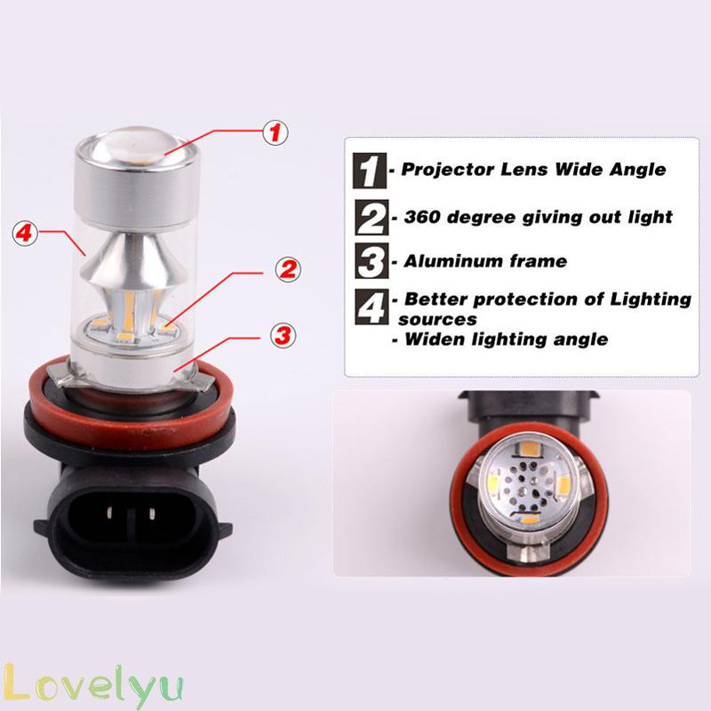◀READY▶2Pcs Set Super Bright White H11 H8 2323 60W Car LED Fog Driving Light Lamp Bulb# Good Quality