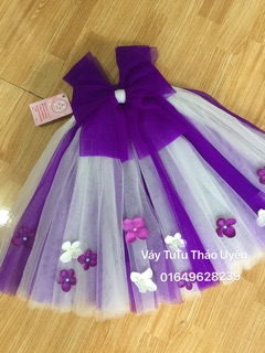 Đầm cho bé gái đầm tutu nơ tím ( váy công chúa nơ tím)