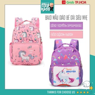 Balo UNICORN ngựa hồng ngựa tím siêu nhẹ cho bé gái thích elsa vintage mẫu giáo mầm non đi học chống gù