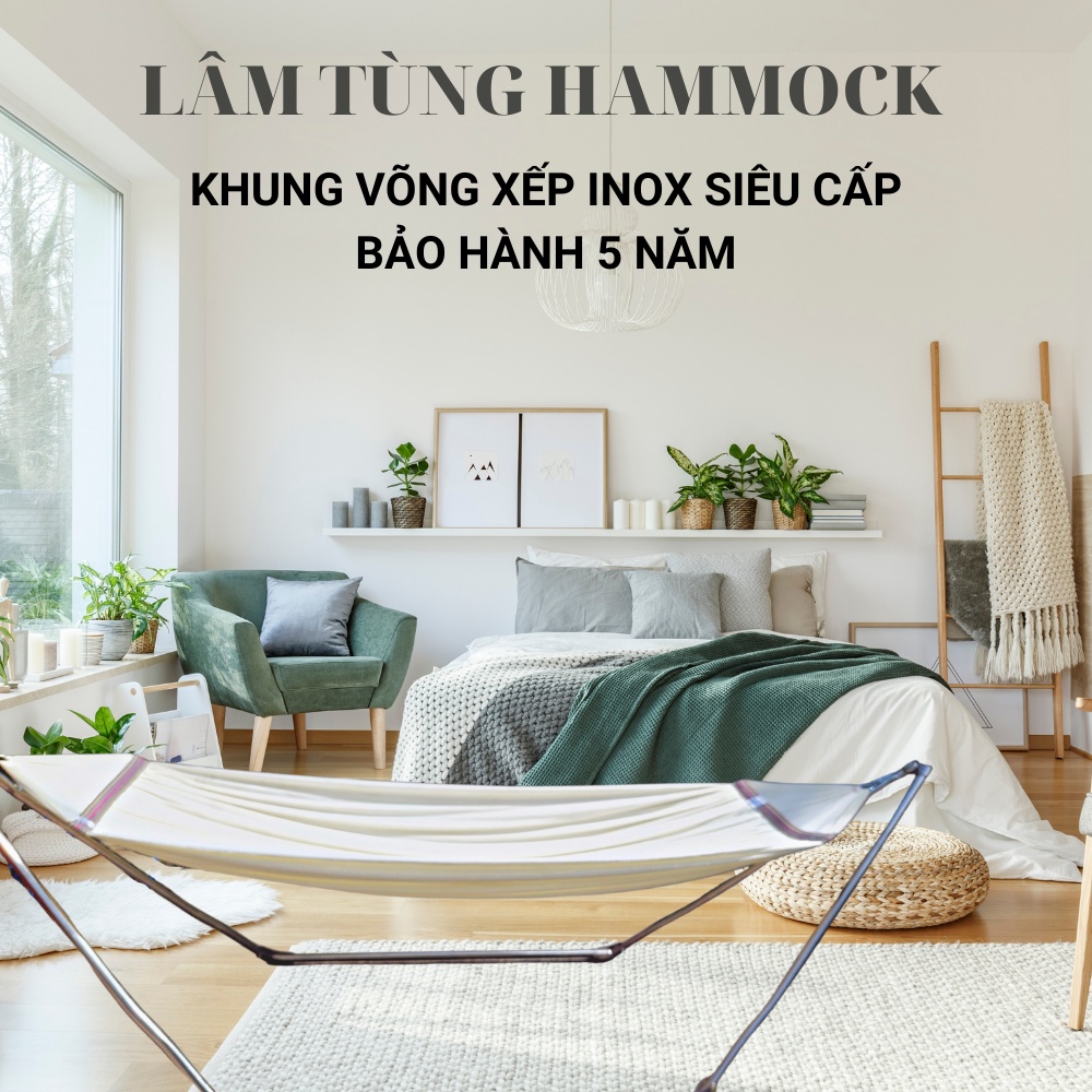 [SIÊU CẤP]:KHUNG VÕNG XẾP INOX CAO CẤP THẾ HỆ MỚI ✅Bảo hành 05 năm✅ỐNG 32 DÀY 1,4 LY HIỆU LÂM TÙNG