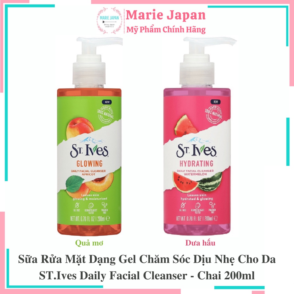 Sữa Rửa Mặt Dạng Gel Chăm Sóc Dịu Nhẹ Cho Da ST.Ives Daily Facial Cleanser - Chai 200ml