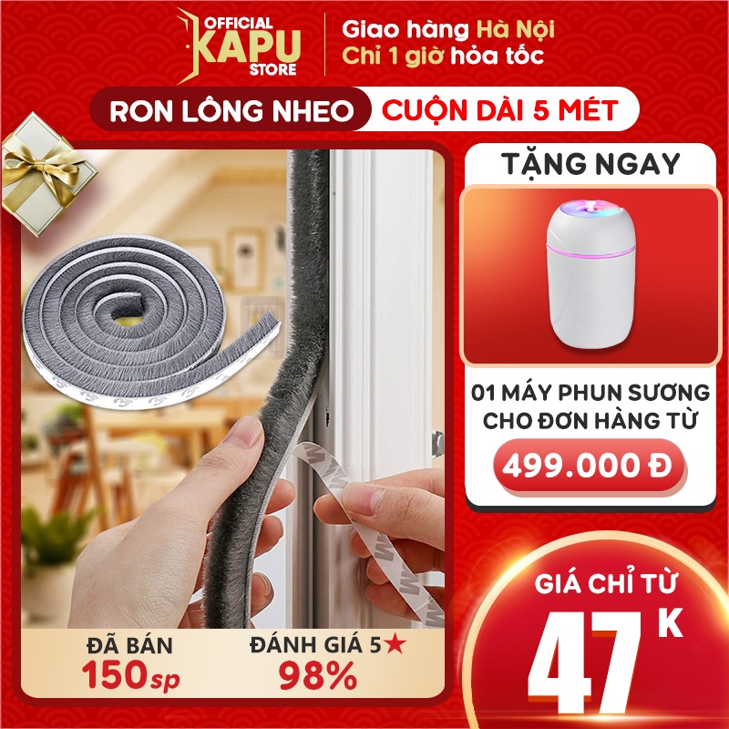 Ron lông dán khung cửa dài 5 mét chống côn trùng khói bụi - Phụ Kiện Cửa KAPU